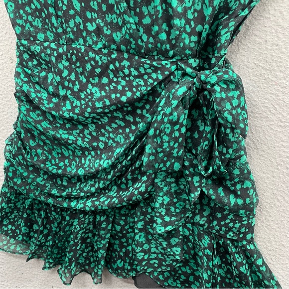 Do+Be Halter Spaghetti Strap Leopard Print Tiered Ruffle Side Bow Dress Size L - Picture 6 of 14